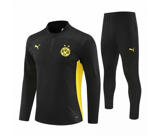 BVB Borussia Dortmund Herren Schwarzer technischer Trainings-Fußball-Trainingsanzug 2024-25
