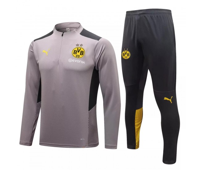 BVB Borussia Dortmund Technischer Trainingsanzug 2021-22, Grau