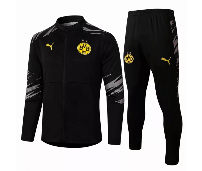 BVB Borussia Dortmund Präsentations-Fußball-Trainingsanzug Schwarz 2020-21